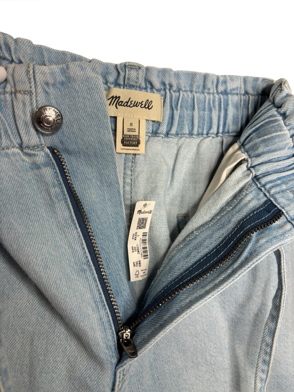 NEW Madewell Tie-Waist Denim Shorts Cotton Lightweight Summer Beach Small - Picture 6 of 12